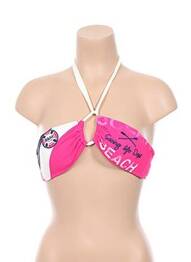 Haut de maillot de bain fermeture liens à nouer haut bandeau rose BANANA MOON femme