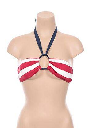 Haut de maillot de bain fermeture liens à nouer haut bandeau rouge BANANA MOON femme