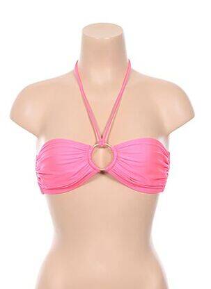 Haut de maillot de bain fermeture liens à nouer haut bandeau rose SPICYJUNE femme