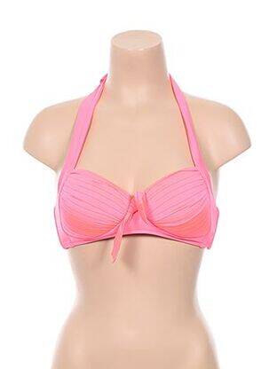 Haut de maillot de bain fermeture liens à nouer haut soutien-gorge moulé rose SEAFOLLY femme