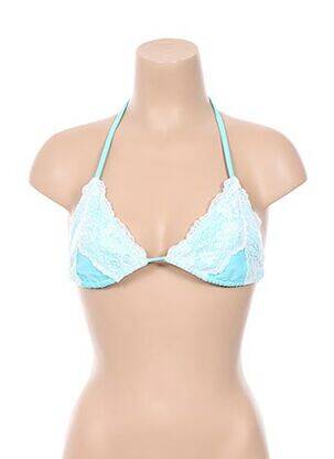 Haut de maillot de bain fermeture liens à nouer haut triangles bleu BEACH BUNNY femme