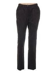Pantalon droit fermeture zippée sous rabat boutonné marron PAUPORTÉ femme