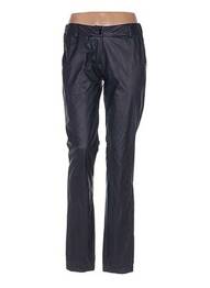 Pantalon droit fermeture zippée sous rabat boutonné taille normale bleu POUSSIERE D'ETOLE femme