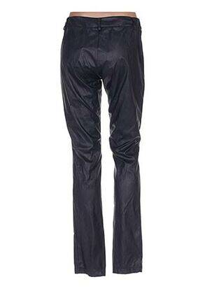 Pantalon droit fermeture zippée sous rabat boutonné taille normale bleu POUSSIERE D'ETOLE femme