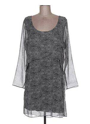 Robe courte fermeture zippée au dos manches longues noir DDP femme