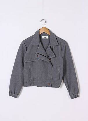 Veste casual col chemisier gris REIKO femme