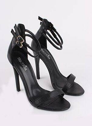 Sandales/nu pieds matière lisse talon haut de 10cm et plus noir RED KISS femme