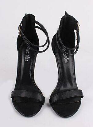 Sandales/nu pieds matière lisse talon haut de 10cm et plus noir RED KISS femme