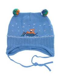 Bonnet fermeture liens à nouer bleu MAXIMO garcon