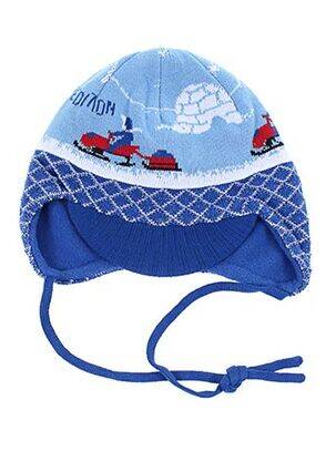 Bonnet fermeture liens à nouer bleu MAXIMO garçon