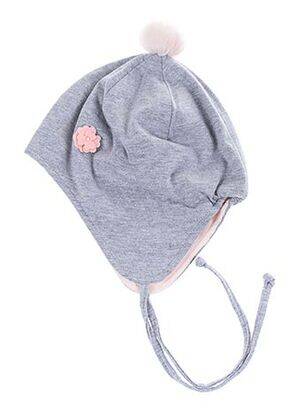 Bonnet fermeture liens à nouer gris MAXIMO fille