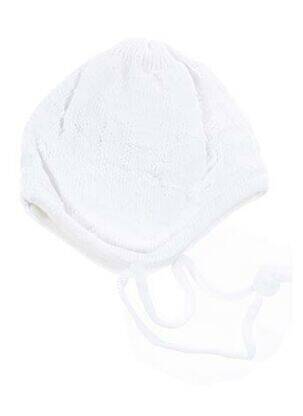 Bonnet fermeture liens à nouer blanc MAXIMO fille