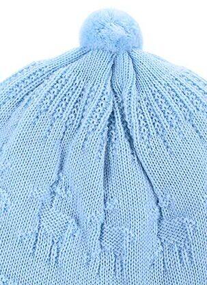 Bonnet fermeture liens à nouer bleu MAXIMO garçon