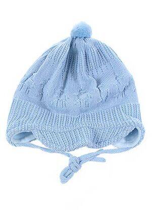 Bonnet fermeture liens à nouer bleu MAXIMO fille