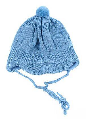 Bonnet fermeture liens à nouer bleu MAXIMO garçon