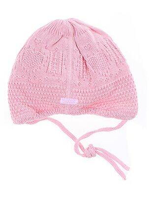 Bonnet fermeture liens à nouer rose MAXIMO fille