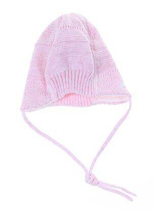 Bonnet fermeture liens à nouer rose MAXIMO fille
