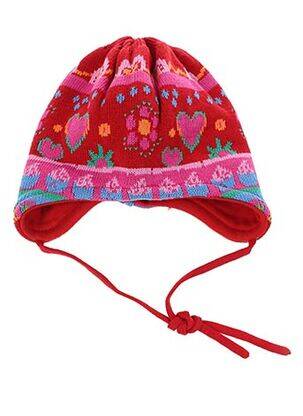 Bonnet fermeture liens à nouer rouge MAXIMO fille