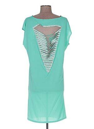Robe mi-longue manches courtes manches courtes vert POUPÉE DE SOIE femme