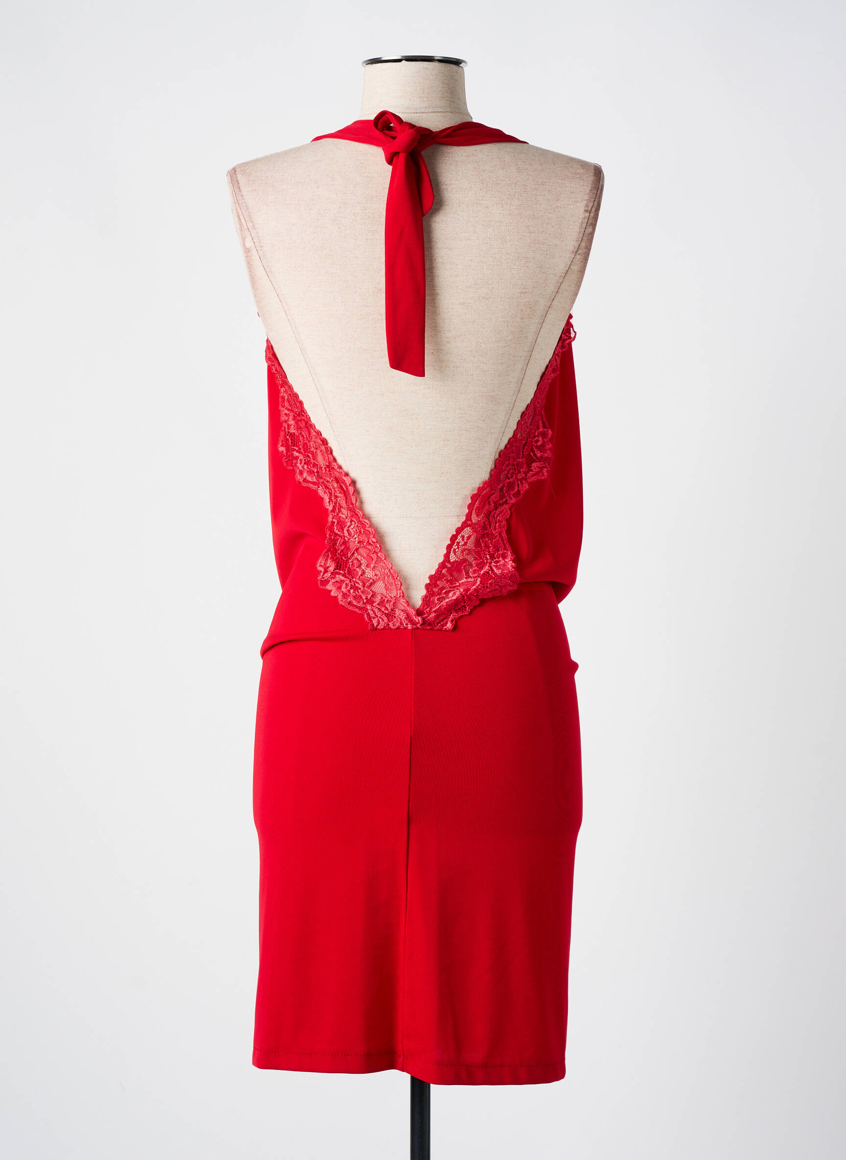 Robe mi-longue rouge POUPÉE DE SOIE femme