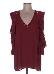 Top coupe fluide manches 3/4 rouge POUPÉE DE SOIE femme