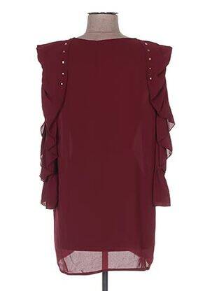 Top coupe fluide manches 3/4 rouge POUPÉE DE SOIE femme