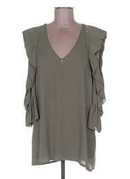 Top coupe fluide manches 3/4 vert POUPÉE DE SOIE femme