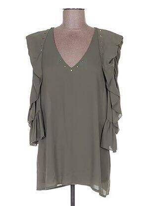 Top coupe fluide manches 3/4 vert POUPÉE DE SOIE femme
