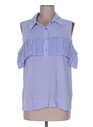 Blouse manches courtes bleu POUPÉE DE SOIE femme
