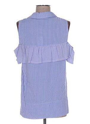 Blouse manches courtes bleu POUPÉE DE SOIE femme