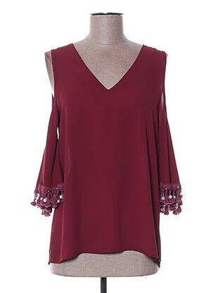 Top coupe fluide manches 3/4 rouge POUPÉE DE SOIE femme