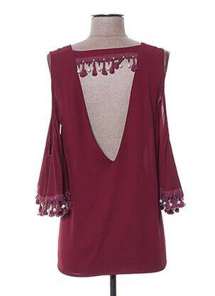 Top coupe fluide manches 3/4 rouge POUPÉE DE SOIE femme