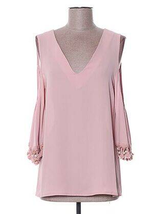 Top coupe fluide manches 3/4 rose POUPÉE DE SOIE femme