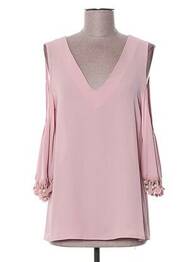 Top coupe fluide manches 3/4 rose POUPÉE DE SOIE femme