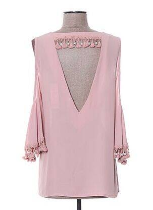 Top coupe fluide manches 3/4 rose POUPÉE DE SOIE femme