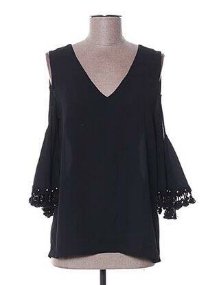 Top coupe fluide manches 3/4 noir POUPÉE DE SOIE femme