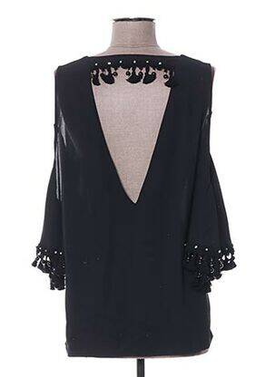 Top coupe fluide manches 3/4 noir POUPÉE DE SOIE femme
