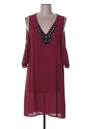 Robe mi-longue tissage crêpe rouge POUPÉE DE SOIE femme
