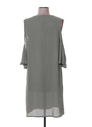 Robe mi-longue tissage crêpe vert POUPÉE DE SOIE femme