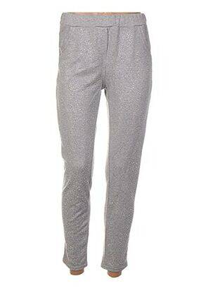 Pantalon 7/8 taille élastique gris POUPÉE DE SOIE femme