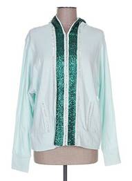 Veste casual col rond vert POUPÉE DE SOIE femme