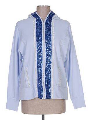 Veste casual col rond bleu POUPÉE DE SOIE femme