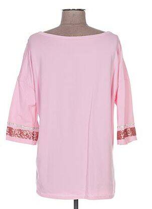 Sweat-shirt tissage jersey manches 3/4 rose POUPÉE DE SOIE femme