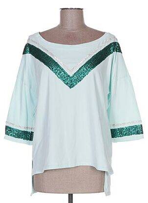 Sweat-shirt tissage jersey manches 3/4 vert POUPÉE DE SOIE femme