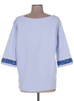 Sweat-shirt tissage jersey manches 3/4 bleu POUPÉE DE SOIE femme