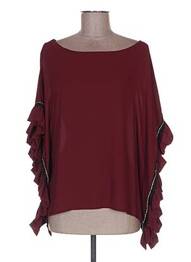 Blouse manches courtes manches courtes rouge POUPÉE DE SOIE femme