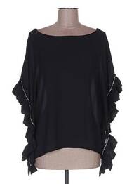 Blouse manches courtes manches courtes noir POUPÉE DE SOIE femme
