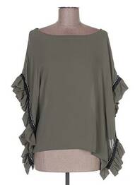 Blouse manches courtes manches courtes vert POUPÉE DE SOIE femme