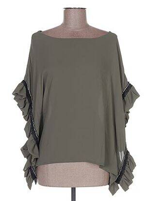 Blouse manches courtes manches courtes vert POUPÉE DE SOIE femme
