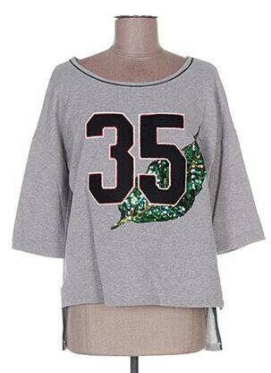 Sweat-shirt gris POUPÉE DE SOIE pour femme